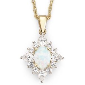 🎉HP🎉 Ethiopian Opal and White Sapphire Necklace